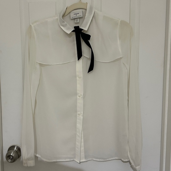Jason Wu Tops - Jason Wu Cream Blouse with Black Bow